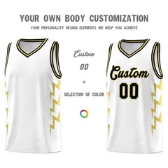 White Side Lightning Graffiti Basketball Uniform Jersey 3