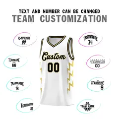 White Side Lightning Graffiti Basketball Uniform Jersey 4