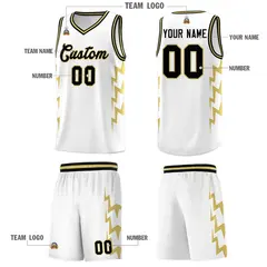 White Side Lightning Graffiti Basketball Uniform Jersey 5