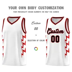 White Side Lightning Graffiti Basketball Uniform Jersey 3
