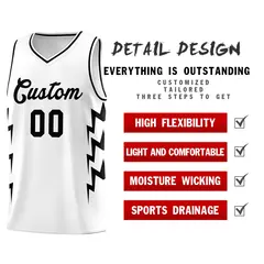 White Side Lightning Graffiti Basketball Uniform Jersey 2