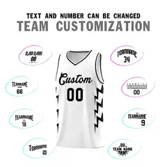 White Side Lightning Graffiti Basketball Uniform Jersey 4