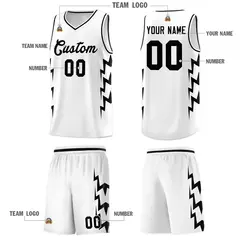 White Side Lightning Graffiti Basketball Uniform Jersey 5