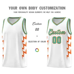 White Side Lightning Graffiti Basketball Uniform Jersey 3