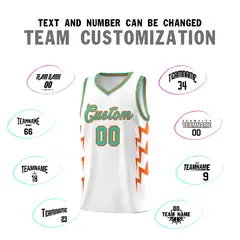 White Side Lightning Graffiti Basketball Uniform Jersey 4