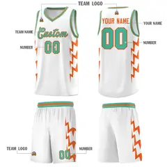White Side Lightning Graffiti Basketball Uniform Jersey 5