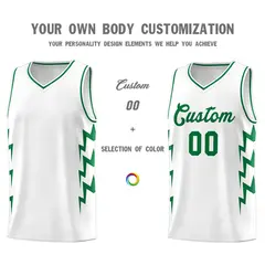 White Side Lightning Graffiti Basketball Uniform Jersey 3