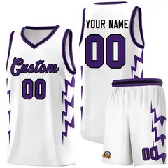White Side Lightning Graffiti Basketball Uniform Jersey