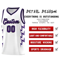 White Side Lightning Graffiti Basketball Uniform Jersey 2