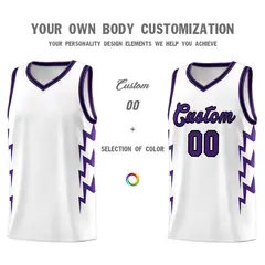 White Side Lightning Graffiti Basketball Uniform Jersey 3