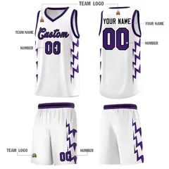 White Side Lightning Graffiti Basketball Uniform Jersey 5