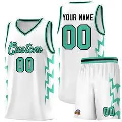 White Side Lightning Graffiti Basketball Uniform Jersey