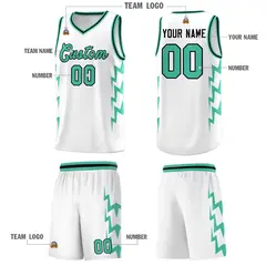 White Side Lightning Graffiti Basketball Uniform Jersey 5