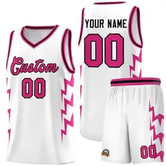 White Side Lightning Graffiti Basketball Uniform Jersey 1
