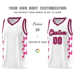 White Side Lightning Graffiti Basketball Uniform Jersey 3