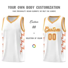 White Side Lightning Graffiti Basketball Uniform Jersey 3