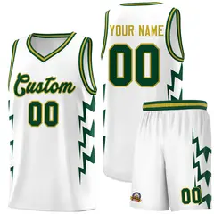 White Side Lightning Graffiti Basketball Uniform Jersey 1