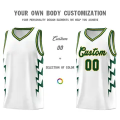 White Side Lightning Graffiti Basketball Uniform Jersey 3
