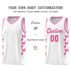 White Side Lightning Graffiti Basketball Uniform Jersey 3