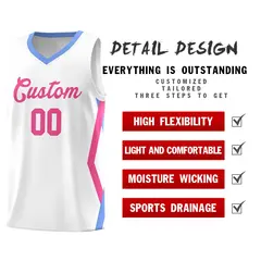 White Side Rhombus Graffiti Basketball Jersey Set 2