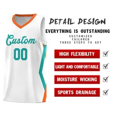 White Side Rhombus Graffiti Basketball Jersey Set 2