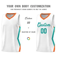 White Side Rhombus Graffiti Basketball Jersey Set 3