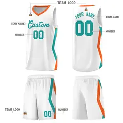 White Side Rhombus Graffiti Basketball Jersey Set 5