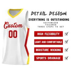 White Side Rhombus Graffiti Basketball Jersey Set 2