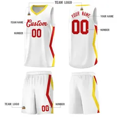 White Side Rhombus Graffiti Basketball Jersey Set 5