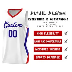 White Side Rhombus Graffiti Basketball Jersey Set 2
