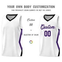 White Side Rhombus Graffiti Basketball Jersey Set 3