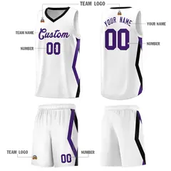 White Side Rhombus Graffiti Basketball Jersey Set 5