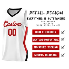 White Side Rhombus Graffiti Basketball Jersey Set 2