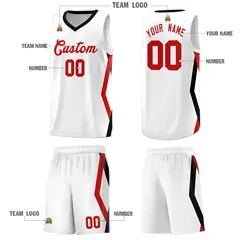 White Side Rhombus Graffiti Basketball Jersey Set 5