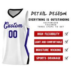White Side Rhombus Graffiti Basketball Jersey Set 2