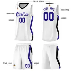 White Side Rhombus Graffiti Basketball Jersey Set 5