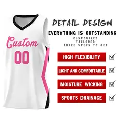 White Side Rhombus Graffiti Basketball Jersey Set 2