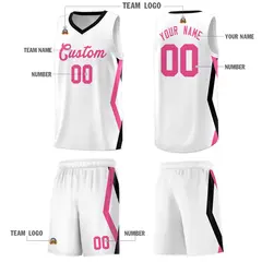 White Side Rhombus Graffiti Basketball Jersey Set 5