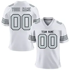 White Silver-Black Classic Mesh Authentic Football Jersey 1
