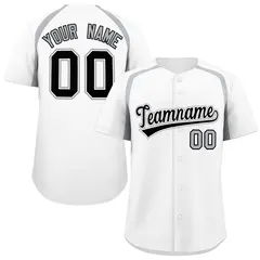 White Silver Color Block Authentic Baseball Jersey