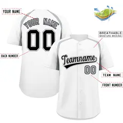 White Silver Color Block Authentic Baseball Jersey 2