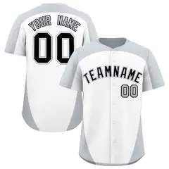 White Silver Edge Color Block Authentic Baseball Jersey 12