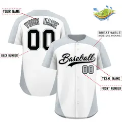 White Silver Edge Color Block Authentic Baseball Jersey 17