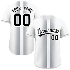 White Silver Lapel Gradient Fashion Baseball Jersey