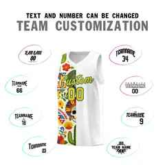 White Skeleton Mexican Colors Graffiti Basketball Jersey 3