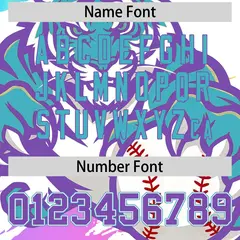 White Sky Blue Full-Snap Tiger Graffiti Baseball Jersey 7