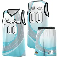 White Sky Blue Galaxy Graffiti Pattern Basketball Jersey