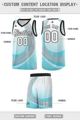 White Sky Blue Galaxy Graffiti Pattern Basketball Jersey 2