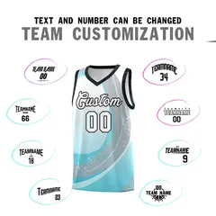 White Sky Blue Galaxy Graffiti Pattern Basketball Jersey 3