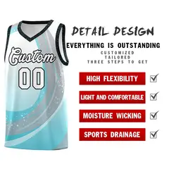 White Sky Blue Galaxy Graffiti Pattern Basketball Jersey 4